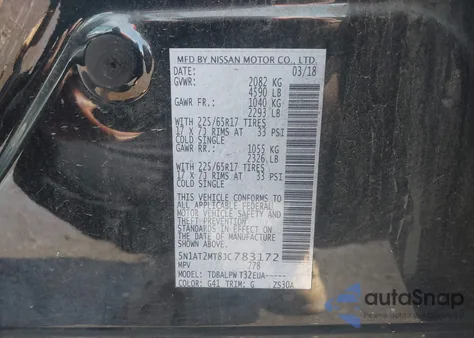 2018 Nissan Rogue S z USA, uszkodzony, nr VIN 5N1AT2MT8JC783172